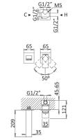 Смеситель для раковины однорычажный с донным клапаном  PORTA-BLI2-SR Sunrise ручка  Sunrise Cezares