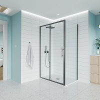 Душевой угол раздвижной E1-SP-GR-180120-01-C9 1800х1200x1950 Цвет профиля Графит брашинг Стекло  Прозрачное Veconi