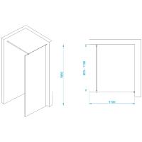 Перегородка для душа RGW WA-002B 110*195 35100211-14 профиль Чёрный стекло Прозрачное 6 мм RGW