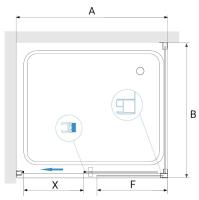 Душевой уголок RGW PA-76 (PA-016 + Z-050-2) прямоугольный  180* 70*195 35087687-11 профиль Хром стекло Прозрачное 6 мм RGW