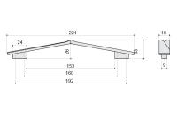 Ручка-скоба, отделка хром матовый лакированный. Размер 221 мм, межосевое расстояние 192 мм 8.1135.192160.42