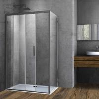 Душевая уголок прямоугольный VSR-3SO9011CLGM 1100х900x1950 профиль вороненая сталь стекло прозрачное VINCEA