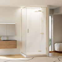 Душевой угол раздвижной прямоугольный RV073RG/R-90100-06-C4 900х1000х1950 Цвет профиля Золото брашинг Стекло Дождь Veconi