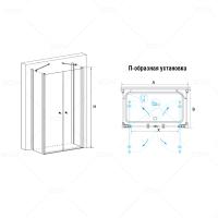 Душевой уголок RGW PA-47 (PA-04 + Z-050-1+держ.) прямоугольный   90* 80*185 04084798-011 профиль Хром стекло Прозрачное 5 мм RGW