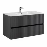 TORINO База под раковину подвесная с двумя выкатными ящиками, Графит AM-TORINO-1000-2C-SO-GF-P