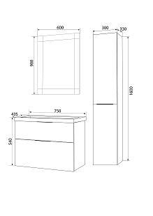 Зеркало Glass 60*80 Onyx